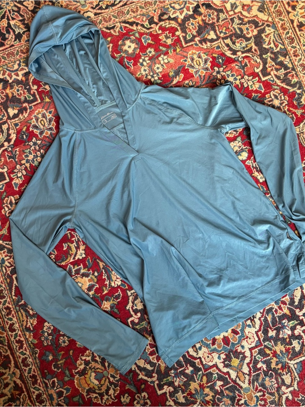 Eddie Bauer Hooded Long-Sleeve Sun Shirt - Blue